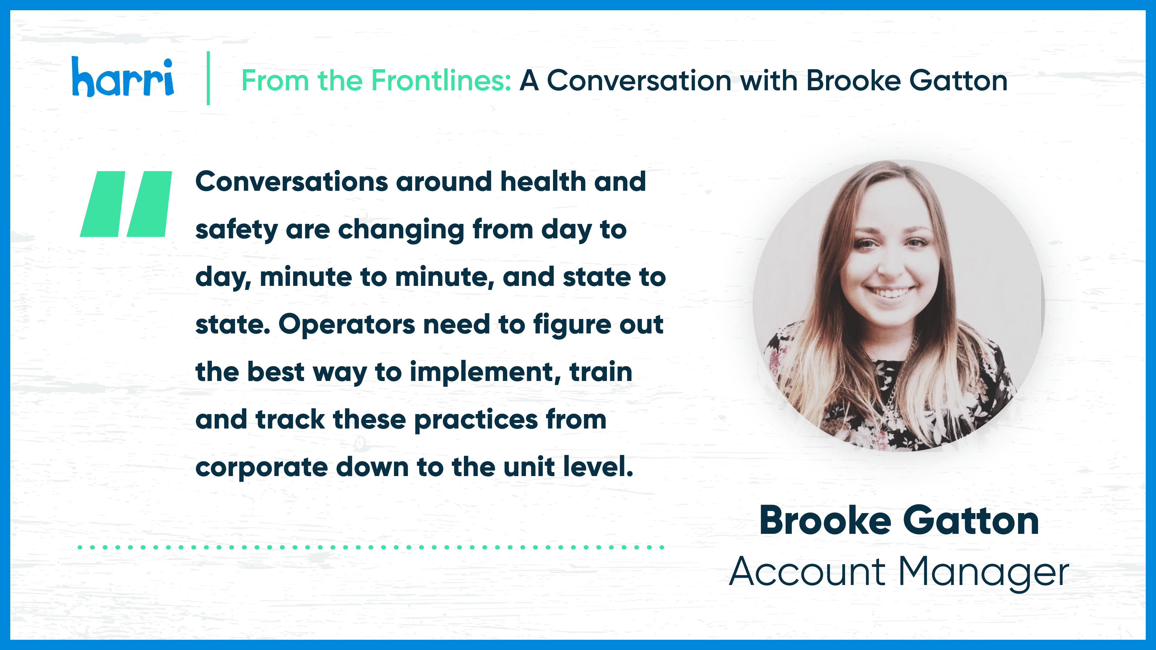 From the Frontliens Brooke discusses employee health and safety