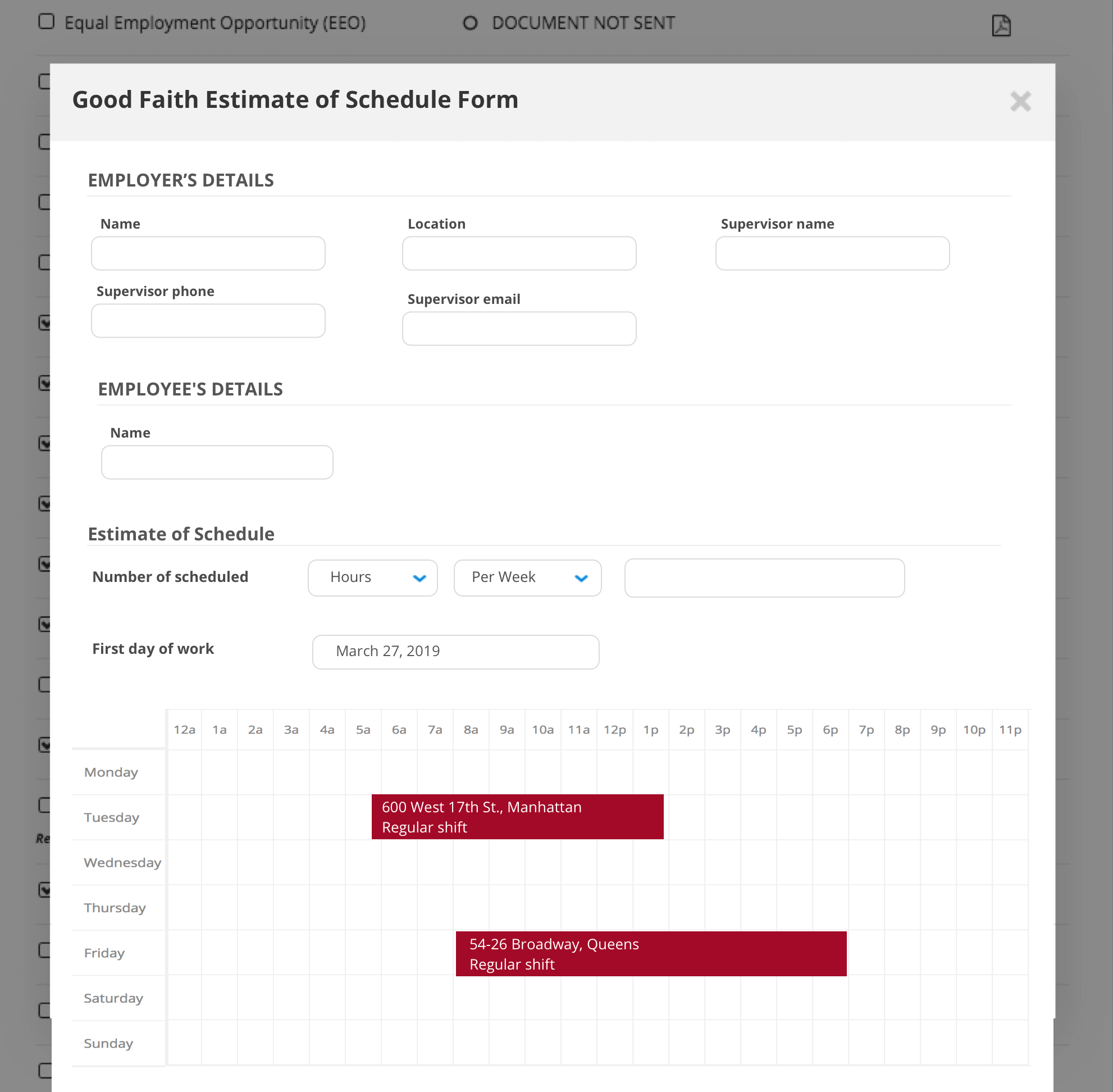 a good faith estimate form in harri