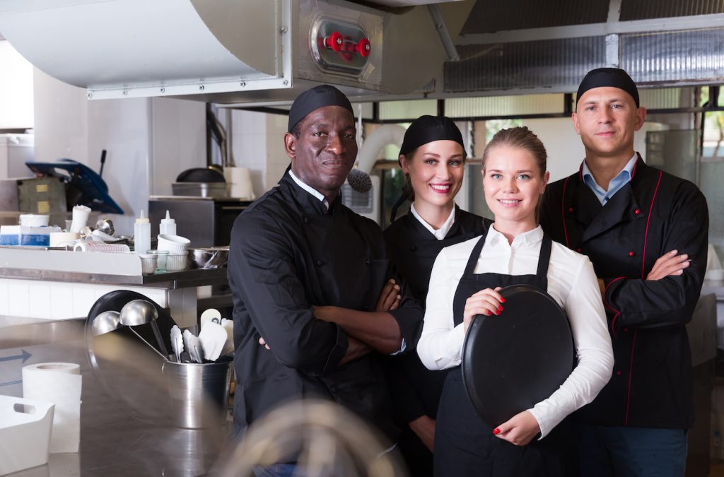 diverse group of restaurant employees